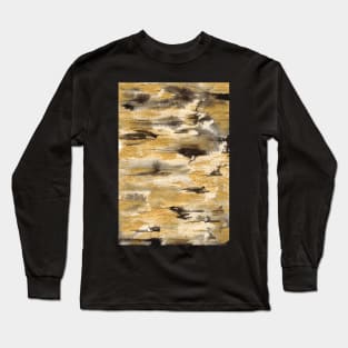 Black Ink and Golden Glitter Long Sleeve T-Shirt